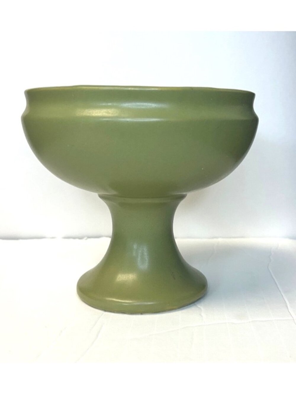 Floraline McCoy USA 461 Matte Green Pedestal Florist Bowl Vintage Planter PICS